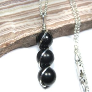 Shop Shungite Pendants! Russian Shungite Pendant in Sterling Silver w/FREE 18" Sterling Silver Chain | Natural genuine Shungite pendants. Buy crystal jewelry, handmade handcrafted artisan jewelry for women.  Unique handmade gift ideas. #jewelry #beadedpendants #beadedjewelry #gift #shopping #handmadejewelry #fashion #style #product #pendants #affiliate #ad