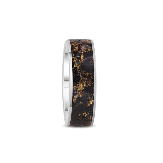 Sacred Fusion: 925 Sterling Silver Band With Magnets, Graphene, Shungite & 24k Gold - Elevate Your Spiritual Connection | Jewelry By Herri