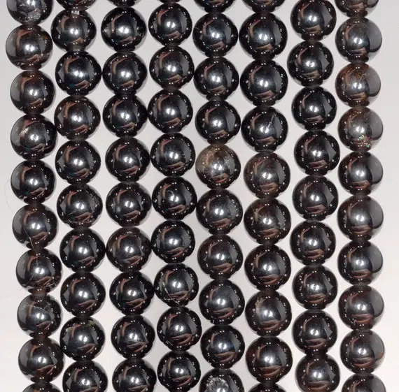 6mm Rare Morion Black Rock Crystal Gemstone Smoky Black Grade Aaa Round Loose Beads 15.5 Inch Full Strand (80003785-b95)