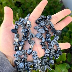 Shop Snowflake Obsidian Bead Shapes! 1 Strand/15" Natural Snowflake Obsidian Healing Gemstone Free Form Teardrop Briolette 10-20mm Pendant Drop Bead for Earrings Jewelry Making | Natural genuine other-shape Snowflake Obsidian beads for beading and jewelry making.  #jewelry #beads #beadedjewelry #diyjewelry #jewelrymaking #beadstore #beading #affiliate #ad