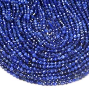 Shop Sodalite Faceted Beads! 4MM Natural Sodalite Gemstone Grade AAA Micro Faceted Round Beads 15.5 inch Full Strand BULK LOT 1,2,6,12 and 50 (80009422-P31) | Natural genuine faceted Sodalite beads for beading and jewelry making.  #jewelry #beads #beadedjewelry #diyjewelry #jewelrymaking #beadstore #beading #affiliate #ad
