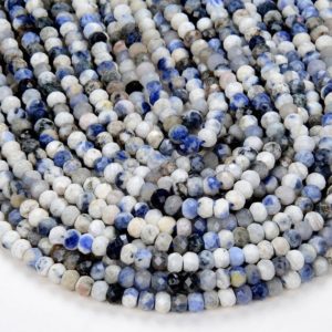 Shop Sodalite Faceted Beads! 6X4MM Natural Rare White Sodalite Gemstone Grade AAA Micro Faceted Rondelle Loose Beads BULK LOT 1,2,6,12 and 50 (P37) | Natural genuine faceted Sodalite beads for beading and jewelry making.  #jewelry #beads #beadedjewelry #diyjewelry #jewelrymaking #beadstore #beading #affiliate #ad
