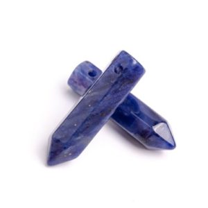 Shop Sodalite Bead Shapes! 2 Pcs 30x8MM Sodalite Beads Healing Hexagonal Pointed Grade AAA Genuine Natural Loose Beads BULK LOT 2,4,6,12 and 50 (103285-721) | Natural genuine other-shape Sodalite beads for beading and jewelry making.  #jewelry #beads #beadedjewelry #diyjewelry #jewelrymaking #beadstore #beading #affiliate #ad