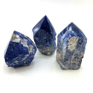 Shop Sodalite Stones & Crystals! Sodalite Cut Base Point, Sodalite Point, Top Polished Sodalite Point, Polished Sodalite | Natural genuine stones & crystals in various shapes & sizes. Buy raw cut, tumbled, or polished gemstones for making jewelry or crystal healing energy vibration raising reiki stones. #crystals #gemstones #crystalhealing #crystalsandgemstones #energyhealing #affiliate #ad