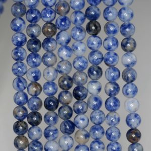 Shop Sodalite Round Beads! 4mm Blueberry Sodalite Gemstone Blue Round Loose Beads 15.5 inch Full Strand LOT 1,2,6,12 and 50 (90184131-356) | Natural genuine round Sodalite beads for beading and jewelry making.  #jewelry #beads #beadedjewelry #diyjewelry #jewelrymaking #beadstore #beading #affiliate #ad