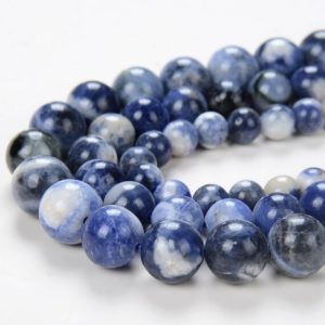 Shop Sodalite Round Beads! Natural Sodalite Denim Blue Gemstone Grade AAA Round 6MM 8MM 10MM Loose Beads BULK LOT 1,2,6,12 and 50 (D211) | Natural genuine round Sodalite beads for beading and jewelry making.  #jewelry #beads #beadedjewelry #diyjewelry #jewelrymaking #beadstore #beading #affiliate #ad