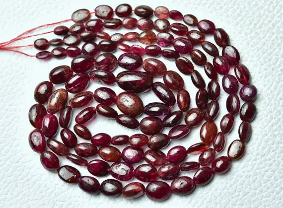14 Inches Strand Natural Red Spinel Beads 5mm To 9mm Smooth Oval Beads Gemstone Beads Superb Spinel Stone Semi Precious Bead No3793