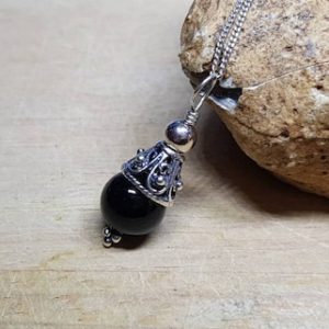 Shop Spinel Pendants! Black spinel pendant. Silver cone necklace. Bali silver beads. Reiki jewelry uk. | Natural genuine Spinel pendants. Buy crystal jewelry, handmade handcrafted artisan jewelry for women.  Unique handmade gift ideas. #jewelry #beadedpendants #beadedjewelry #gift #shopping #handmadejewelry #fashion #style #product #pendants #affiliate #ad