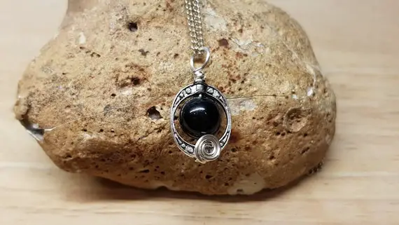 Small Black Spinel Pendant Necklace. August Birthstone Reiki Jewelry Uk. Silver Plated Wire Wrap Oval Frame Necklace. 10mm Stone