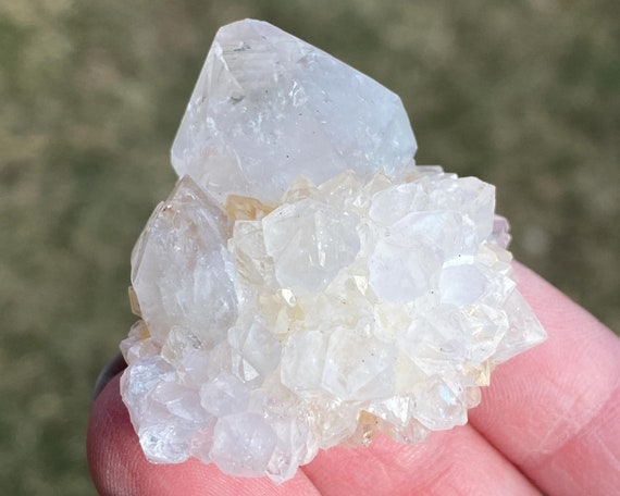 Spirit Quartz Cluster, White And Orange, Small Spirit Quartz Point, Amethyst Cactus Quartz, Gift For Friend, Home Decor #3