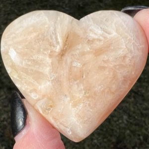 2" Peachy Pink Stilbite Heart #1 Polished Crystal, Gemstone Gift, Stone For Healing, Peace, Meditation, Small Shiny Palm Sized 2" Peachy Pink Stilbite Heart #1 Polished Crystal, Gemstone Gift, Stone For Healing, Peace, Meditation, Small Shiny Palm Sized