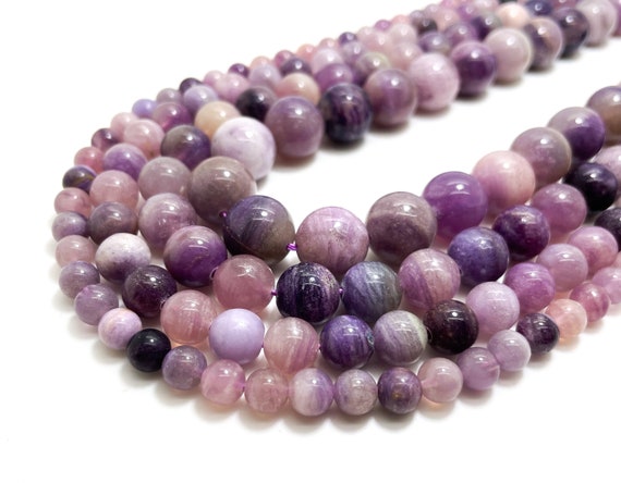 Sugilite Beads, Natural Polished Smooth Purple Sugilite Round Gemstone Beads (6mm 8mm 10mm 12mm) -  Rn138