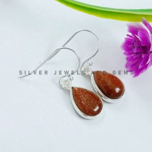 Shop Sunstone Earrings! Sunstone Earring, Bezel Earring, Handmade Earrings, Teardrop Sunstone Earrings, 925 Sterling Silver, Gift for Mother, Light Weight Earring | Natural genuine Sunstone earrings. Buy crystal jewelry, handmade handcrafted artisan jewelry for women.  Unique handmade gift ideas. #jewelry #beadedearrings #beadedjewelry #gift #shopping #handmadejewelry #fashion #style #product #earrings #affiliate #ad