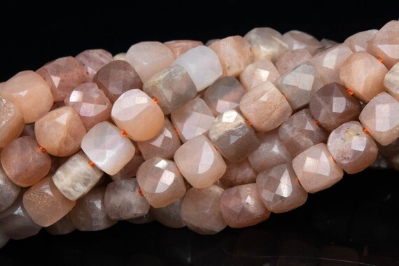 4-5mm Orange Brown Sunstone Beads Faceted Cube Grade Aa Genuine Natural Gemstone Loose Beads 15"/7.5" Bulk Lot Options (111736)