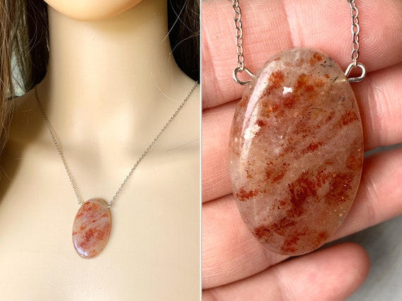 Raw Sunstone Necklace, Sunstone Pendant Gold Or Silver, Rough Stone Pendant, Orange Gemstone, Abundance Stone, Sunstone Crystal Jewelry Ooak