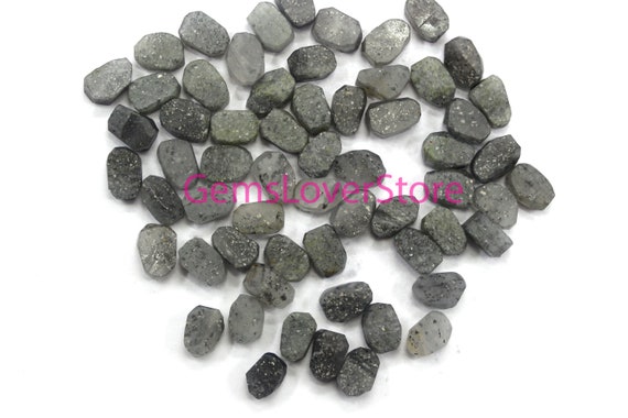 10 Piece Earth Mined Gemstone Natural Crystal Chunk Size 14-16 Mm Natural Black Sunstone Amazing Quality Gemstone Rough Making Jewelry Raw