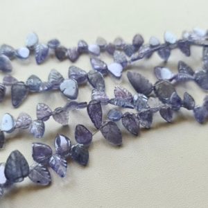 Shop Tanzanite Bead Shapes! 6-7mm Tanzanite Hand Carved Leaf Beads Natural Tanzanite Beads For Necklace Tanzanite Pear Briolettes For Jewelry (4IN To 8IN Option) – DGA6 | Natural genuine other-shape Tanzanite beads for beading and jewelry making.  #jewelry #beads #beadedjewelry #diyjewelry #jewelrymaking #beadstore #beading #affiliate #ad