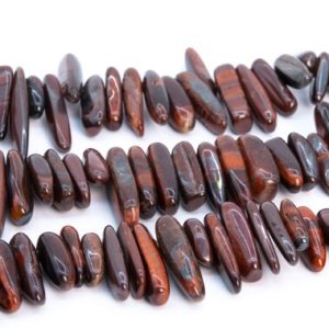 Shop Tiger Eye Chip & Nugget Beads! 12-24×3-5MM Mahogany Red Tiger Eye Beads Stick Pebble Chip Genuine Natural Grade AA Gemstone Loose Beads 16" / 8" Bulk Lot Options (112812) | Natural genuine chip Tiger Eye beads for beading and jewelry making.  #jewelry #beads #beadedjewelry #diyjewelry #jewelrymaking #beadstore #beading #affiliate #ad