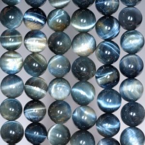 Shop Tiger Eye Beads! 8mm Natural Blue Tiger Eye Gemstone Grade AA Hawk Eye Round Loose Beads 7.5 inch Half Strand (80002580 H-804) | Natural genuine beads Tiger Eye beads for beading and jewelry making.  #jewelry #beads #beadedjewelry #diyjewelry #jewelrymaking #beadstore #beading #affiliate #ad