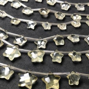 Shop Topaz Bead Shapes! Natural LEMON TOPAZ Star Cut Broilettes Beads, 11-12 mm Approx Topaz Star Cut 8 Inches Strand An Amazing Item | Natural genuine other-shape Topaz beads for beading and jewelry making.  #jewelry #beads #beadedjewelry #diyjewelry #jewelrymaking #beadstore #beading #affiliate #ad