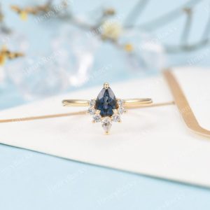 Vintage Topaz Engagement Ring Women Yellow Gold | Pear shaped Bridal Jewelry | Art deco Moissanite Ring | Unique Anniversary Gift for Her | Natural genuine Gemstone rings, simple unique alternative gemstone engagement rings. #rings #jewelry #bridal #wedding #jewelryaccessories #engagementrings #weddingideas #affiliate #ad