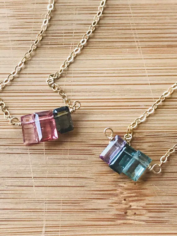 Tourmaline Necklace October Birthstone Jewelry Gift For Her - Crystal Healing Necklace Tiny Tourmaline Necklace Healing Boho Necklace