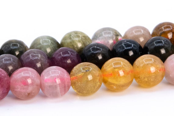 5mm Multicolor Tourmaline Beads Grade A+ Genuine Natural Gemstone Round Loose Beads 15"/7.5" Bulk Lot Options (116570)