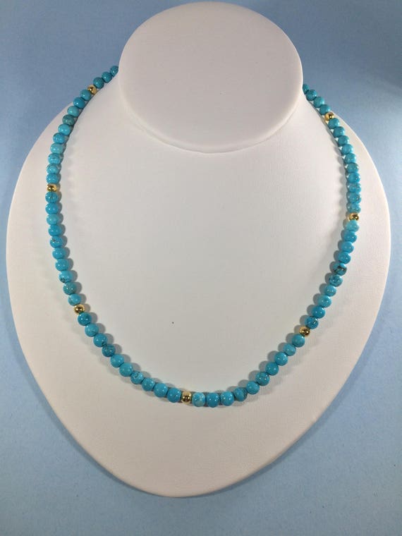 Turquoise Necklace,  Natural Turquoise Necklace, Genuine Turquoise Gemstone Necklace, Birthstone Necklace