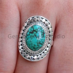 Shop Turquoise Rings! Turquoise Ring, Sterling Silver handmade jewelry, Natural Tibetan turquoise Rings, Statement rings, Gift For her, Blue turquoise, Boho rings | Natural genuine Turquoise rings, simple unique handcrafted gemstone rings. #rings #jewelry #shopping #gift #handmade #fashion #style #affiliate #ad