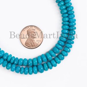 Shop Turquoise Rondelle Beads! Sleeping Beauty Turquoise Beads, Turquoise Smooth Beads, Turquoise Rondelle Beads, Turquoise Smooth Rondelle Beads, Turquoise 4-6 mm Beads | Natural genuine rondelle Turquoise beads for beading and jewelry making.  #jewelry #beads #beadedjewelry #diyjewelry #jewelrymaking #beadstore #beading #affiliate #ad