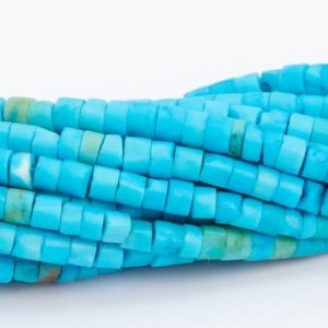 Shop Turquoise Round Beads! 2x1MM Sky Blue Turquoise Beads Round Tube Grade AAA Genuine Natural Gemstone Full Strand Loose Beads 15" Bulk Lot Options (111202-3330) | Natural genuine round Turquoise beads for beading and jewelry making.  #jewelry #beads #beadedjewelry #diyjewelry #jewelrymaking #beadstore #beading #affiliate #ad