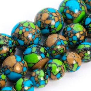 Shop Turquoise Beads! Blue Green Khaki Matrix Turquoise Beads Round Stone Loose Beads 8MM 10MM 12MM Bulk Lot Options | Natural genuine beads Turquoise beads for beading and jewelry making.  #jewelry #beads #beadedjewelry #diyjewelry #jewelrymaking #beadstore #beading #affiliate #ad