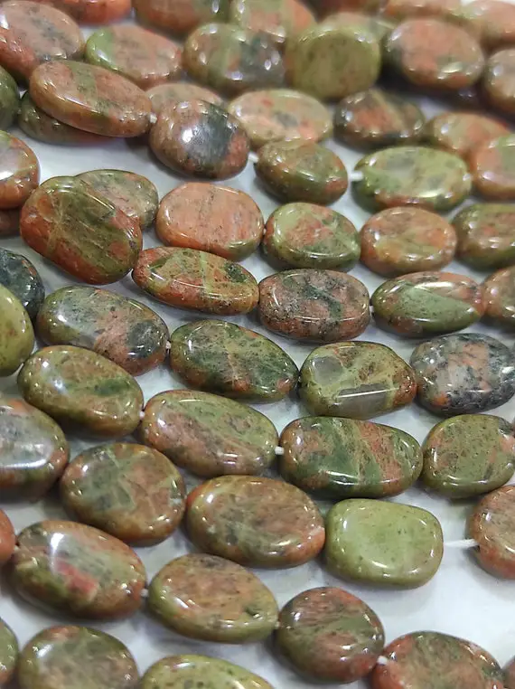 Independence Day Sale Pack Of 2 Strands New Brand Aaa Natural Unakite Oval Shaped 7/11mm Beads, 14.5 Inch Strand An Amazing Item