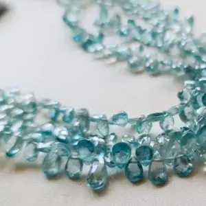 4x6mm-5x7mm Blue Zircon Faceted Pear, Natural Blue Zircon Pear Beads For Necklace, Loose Blue Zircon Beads (10Pcs To 20Pcs Options) – DGA19 | Natural genuine other-shape Zircon beads for beading and jewelry making.  #jewelry #beads #beadedjewelry #diyjewelry #jewelrymaking #beadstore #beading #affiliate #ad