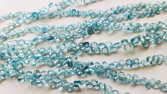 5-5.5mm Blue Zircon Faceted Heart, Natural Blue Zircon Heart Beads For Necklace, Loose Blue Zircon Beads (10pcs To 20pcs Options) - Dga20
