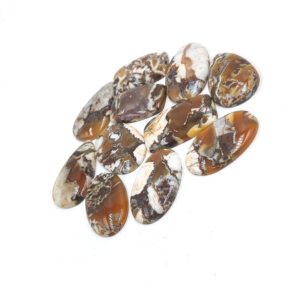 Wholesale Lot Indonesian Plum Agate  Stone 5 Pc / 10 Pc Lot Mix Shape 25 To 30 Mm Cabochon Gemstone Jewelry Stone Free Shipping