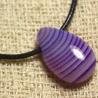 Stone – Drop 25mm Purple Agate Pendant Necklace | Natural genuine Gemstone jewelry. Buy crystal jewelry, handmade handcrafted artisan jewelry for women.  Unique handmade gift ideas. #jewelry #beadedjewelry #beadedjewelry #gift #shopping #handmadejewelry #fashion #style #product #jewelry #affiliate #ad