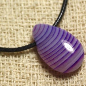 Shop Agate Pendants! Stone Pendant Necklace – Violet Agate Drop 25mm | Natural genuine Agate pendants. Buy crystal jewelry, handmade handcrafted artisan jewelry for women.  Unique handmade gift ideas. #jewelry #beadedpendants #beadedjewelry #gift #shopping #handmadejewelry #fashion #style #product #pendants #affiliate #ad