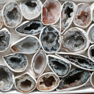 Agate Geode, half you choose | Natural genuine stones & crystals in various shapes & sizes. Buy raw cut, tumbled, or polished gemstones for making jewelry or crystal healing energy vibration raising reiki stones. #crystals #gemstones #crystalhealing #crystalsandgemstones #energyhealing #affiliate #ad