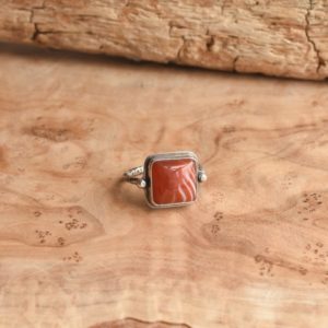 Shop Agate Rings! Chelsea Ring – Red Agate -.925 Sterling Silver – Silversmith Ring – Burnt Orange Ring | Natural genuine Agate rings, simple unique handcrafted gemstone rings. #rings #jewelry #shopping #gift #handmade #fashion #style #affiliate #ad
