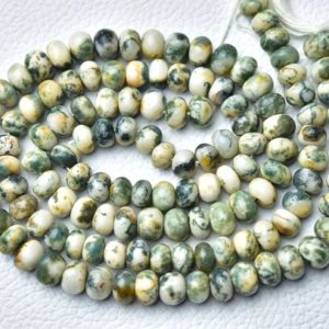Shop Agate Rondelle Beads! 13 Inches Strand Natural Tree Agate Plain Rondelles 6.5mm to 8mm Smooth Gemstone Beads Rare Agate Beads Semi Precious Rondelles No3044 | Natural genuine rondelle Agate beads for beading and jewelry making.  #jewelry #beads #beadedjewelry #diyjewelry #jewelrymaking #beadstore #beading #affiliate #ad