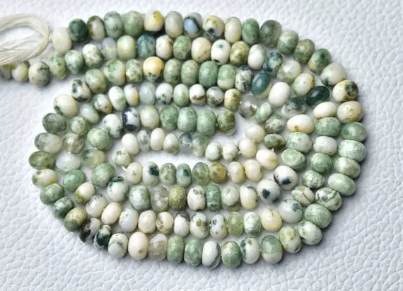 13 Inches Strand Natural Tree Agate Plain Rondelles 4.5mm To 6.5mm Smooth Gemstone Beads Rare Agate Beads Roundelle Jewellery No3047