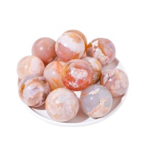 Shop Agate Stones & Crystals! Cherry Blossom Agate Ball Natural Flower Agate Sphere Agate Crystal Ball Healing Crystal | Natural genuine stones & crystals in various shapes & sizes. Buy raw cut, tumbled, or polished gemstones for making jewelry or crystal healing energy vibration raising reiki stones. #crystals #gemstones #crystalhealing #crystalsandgemstones #energyhealing #affiliate #ad