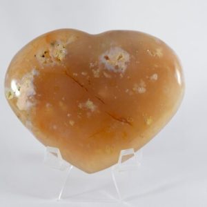 Shop Agate Shapes! Flower (Cherry Blossom) Agate Heart | Natural genuine stones & crystals in various shapes & sizes. Buy raw cut, tumbled, or polished gemstones for making jewelry or crystal healing energy vibration raising reiki stones. #crystals #gemstones #crystalhealing #crystalsandgemstones #energyhealing #affiliate #ad
