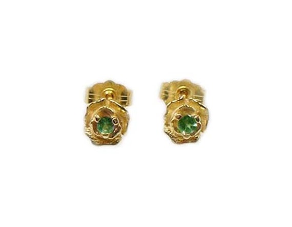 Genuine Alexandrite Earrings Rare Siberian Alexandrite Gemstone Natural Gemstone Antique Gemstone Color-change Gem 14kt Gold Studs #638743