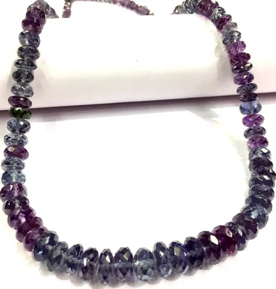 Extremely Beautiful~~great Sparkling~~alexandrite Faceted Rondelle Beads Alexandrite Gemstone Beads Alexandrite Beads Necklace.