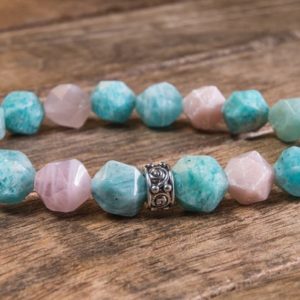 Shop Amazonite Bracelets! AAAA Grade Faceted Multicolor Peru Amazonite bracelet for men, woman 8-9 mm | Natural genuine Amazonite bracelets. Buy handcrafted artisan men's jewelry, gifts for men.  Unique handmade mens fashion accessories. #jewelry #beadedbracelets #beadedjewelry #shopping #gift #handmadejewelry #bracelets #affiliate #ad