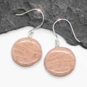 Shop Amazonite Earrings! Luscious Peach – Peach Amazonite and Sterling Silver Earrings | Natural genuine Amazonite earrings. Buy crystal jewelry, handmade handcrafted artisan jewelry for women.  Unique handmade gift ideas. #jewelry #beadedearrings #beadedjewelry #gift #shopping #handmadejewelry #fashion #style #product #earrings #affiliate #ad