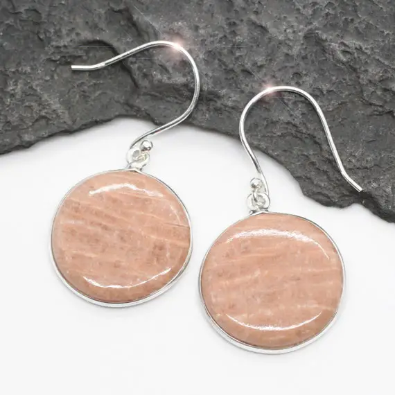 Luscious Peach - Peach Amazonite And Sterling Silver Earrings