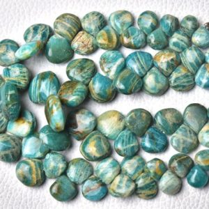 Shop Amazonite Bead Shapes! Natural Amazonite Plain Heart Briolettes 7mm to 13mm Smooth Heart Briolettes Gemstone Beads Rare Amazonite Heart Beads 7 Inch Strand No5624 | Natural genuine other-shape Amazonite beads for beading and jewelry making.  #jewelry #beads #beadedjewelry #diyjewelry #jewelrymaking #beadstore #beading #affiliate #ad